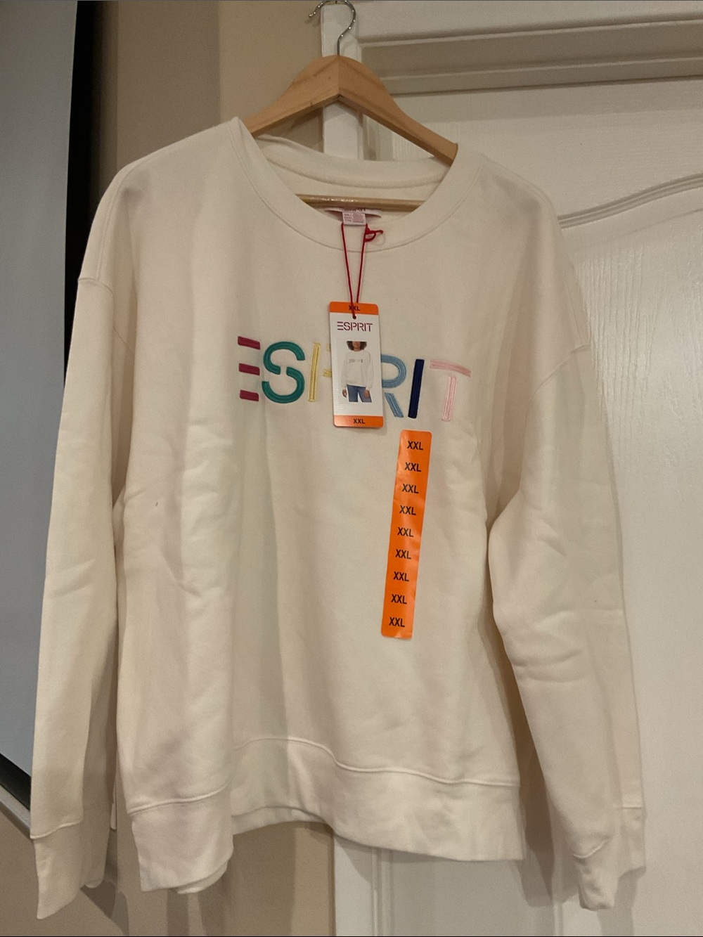 Esprit Retro 80’s Cream Crewneck Sweatshirt M, L, XL, XXLNWT - Picture 8 of 8